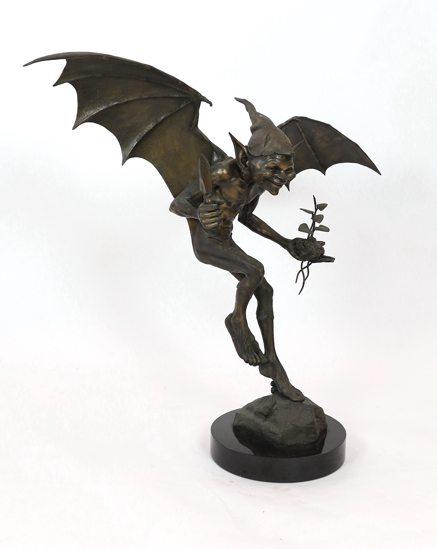 David Goode (British, b.1966). A very large bronze of Sneakweed, width 109cm height 103cm